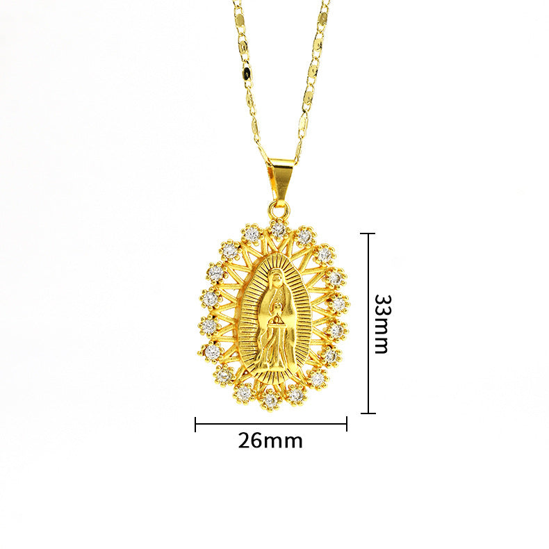 Wholesale Religious Copper Micro Inlaid Zircon Personalized Fashion Necklaces